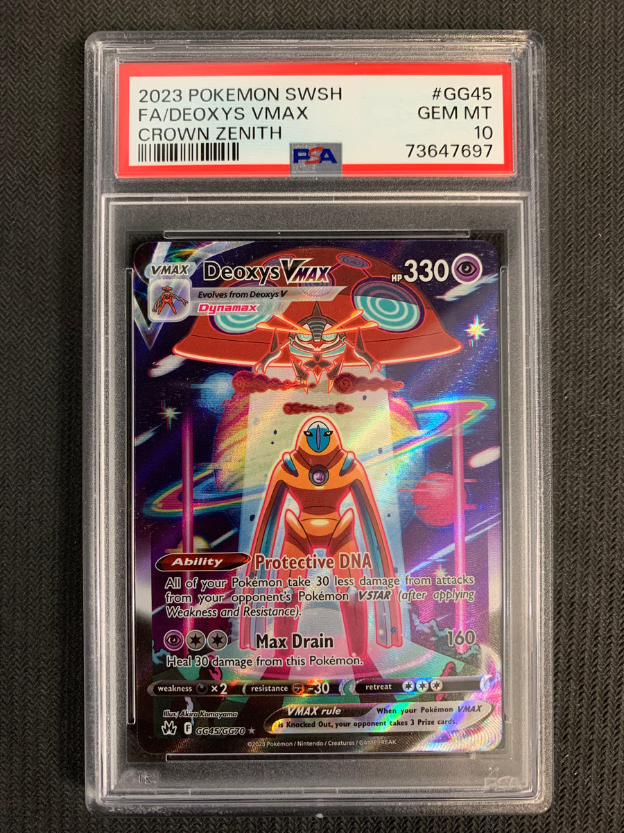 🔥Crown Zenith Deoxys VMAX🔥 GG45 Full Art Alt Art 💎PSA 9 Mint Condition💎