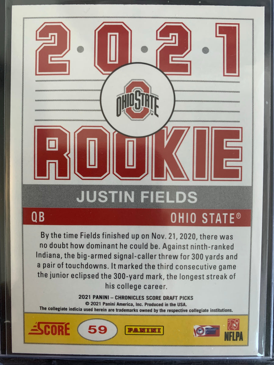 Justin Fields 2021 Panini Chronicles Score Draft Picks Rookie Card