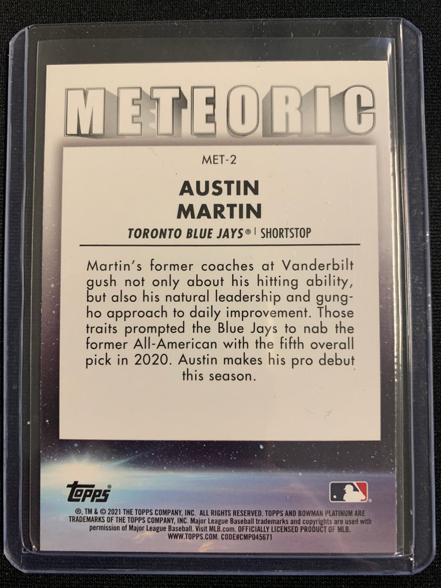 2021 Bowman Chrome Austin Martin 40-Man Futures Prospect #FMF-4 Blue Jays