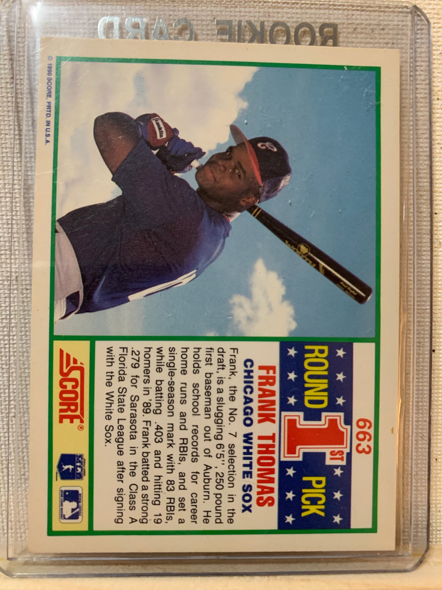 1990 Score Frank Thomas 1st Round Draft Pick Rookie Card #663