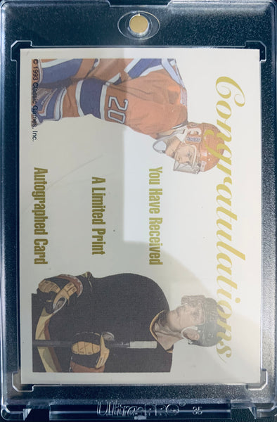 1993 CLASSIC SPORTS - VANCOUVER CANUCKS - PAVEL BURE / VALERI BURE DUAL AUTOGRAPH #D 2208/6000