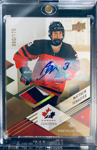 2024 UPPER DECK TEAM CANADA JUNIORS HOCKEY #25 - MATHEW SCHAEFER PREMIUM AUTO PATCH #D 060/175