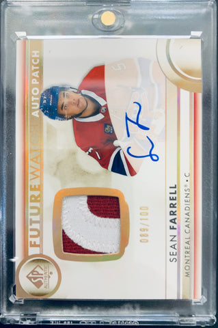 2023-24 UD SP AUTHENTIC HOCKEY #112 MONTREAL CANADIENS - SEAN FARRELL FUTURE WATCH AUTO PATCH #D 089/100