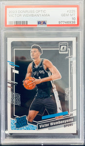 2023 DONRUSS OPTIC BASKETBALL #225 SAN ANTONIO SPURS - VICTOR WEMBANYAMA ROOKIE CARD GRADED PSA 10 GEM MINT