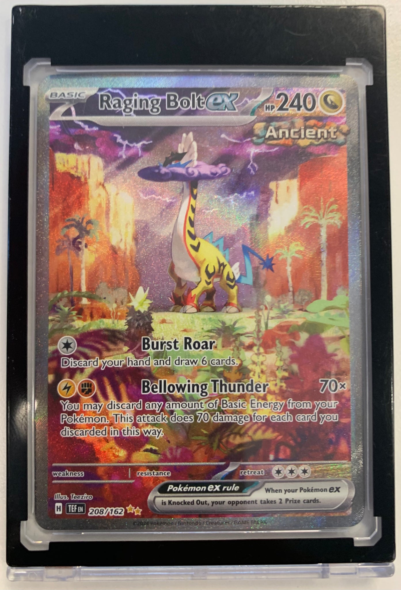 2024 POKEMON S/V TEMPORAL FORCES - RAGING BOLT EX SPECIAL ILLUSTRATION RARE #208 - MINT!