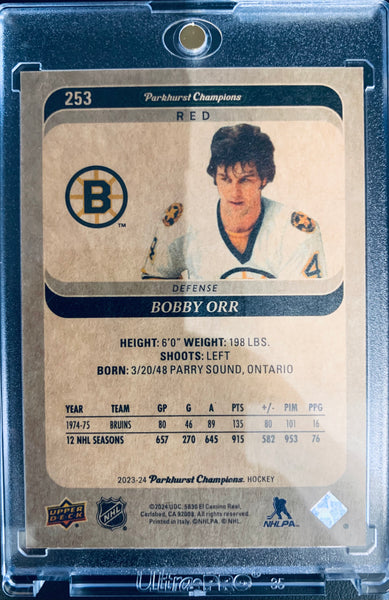 2023-24 UD PARKHURST HOCKEY #253 BOSTON BRUINS - BOBBY ORR LEGENDS RED VARIANT #D 50/52