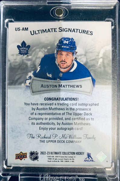 2022-23 UPPER DECK ULTIMATE HOCKEY #US-AM TORONTO MAPLE LEAFS - AUSTON MATTHEWS ULTIMATE SIGNATURES AUTO