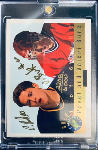 1993 CLASSIC SPORTS - VANCOUVER CANUCKS - PAVEL BURE / VALERI BURE DUAL AUTOGRAPH #D 2208/6000