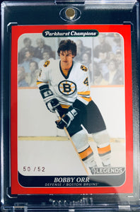 2023-24 UD PARKHURST HOCKEY #253 BOSTON BRUINS - BOBBY ORR LEGENDS RED VARIANT #D 50/52