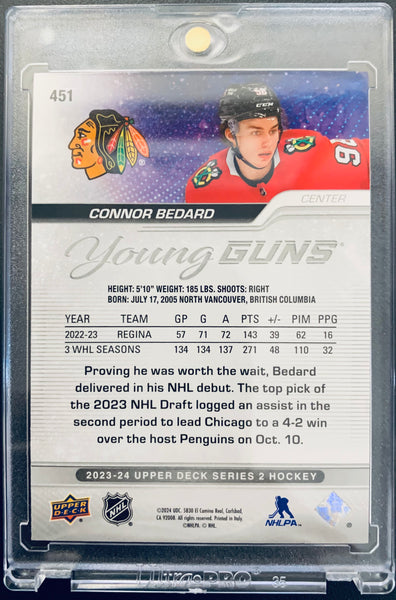 2023-24 UPPER DECK HOCKEY #451 - CONNOR BEDARD YOUNG GUNS ROOKIE CARD