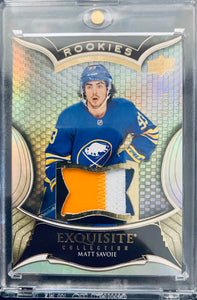 2023-24 UPPER DECK EXQUISITE HOCKEY #RP-MS BUFFALO SABRES - MATT SAVOIE EXQUISITE ROOKIE PATCH #D 19/25