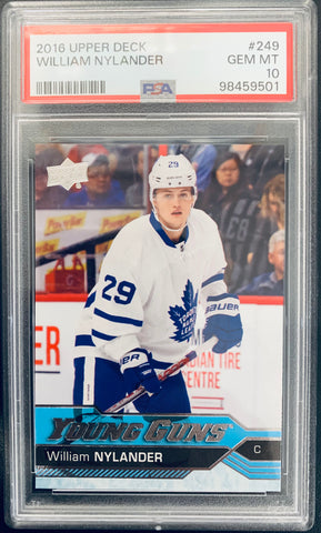 2016-17 UPPER DECK HOCKEY #249 TORONTO MAPLE LEAFS - WILLIAM NYLANDER YOUNG GUNS ROOKIE CARD GRADED PSA 10 GEM MINT