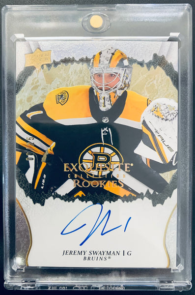 2021-22 UPPER DECK EXQUISITE COLLECTION HOCKEY #R-JS BOSTON BRUINS - JEREMY SWAYMAN ROOKIE AUTOGRAPH #D 08/25