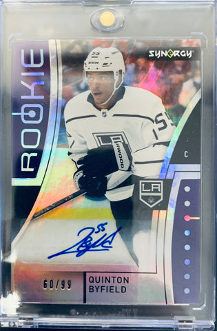 2021-22 UPPER DECK SYNERGY HOCKEY #77 LOS ANGELES KINGS - QUINTON BYFIELD ROOKIE AUTOGRAPH #'D 60/99