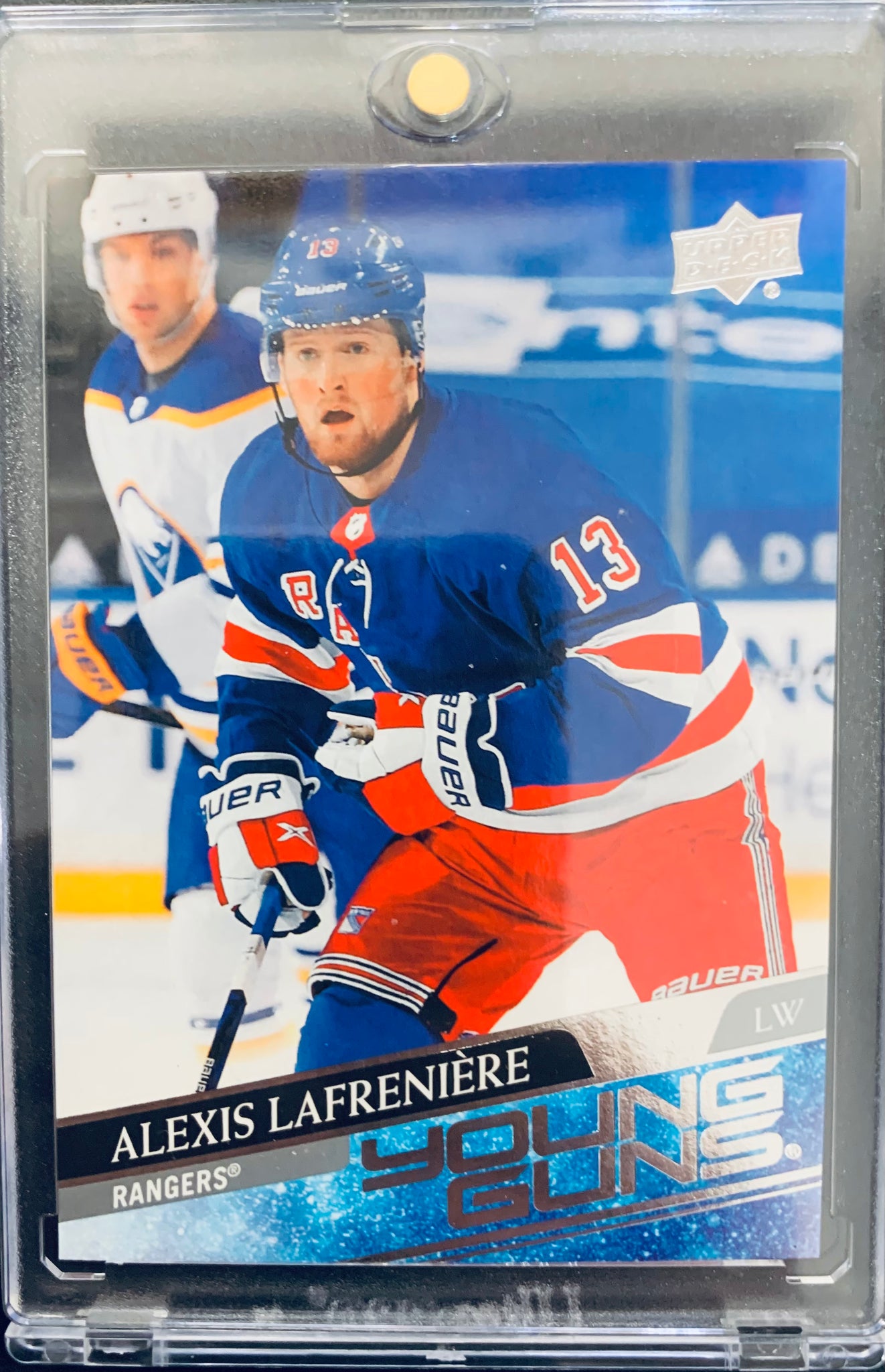 2020-21 UPPER DECK HOCKEY #201 NEW YORK RANGERS - ALEXIS LAFRENIERE YOUNG GUNS EASTER EGG VARIATION ROOKIE CARD