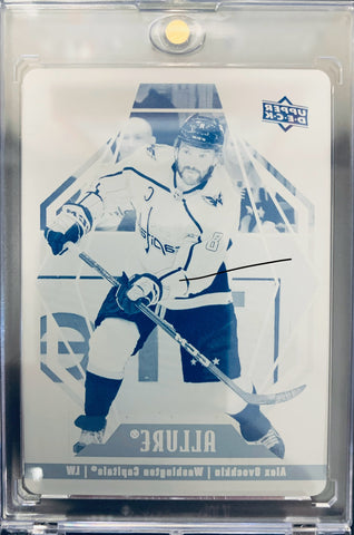 2022-23 UPPER DECK ALLURE HOCKEY #77 WASHINGTON CAPITALS - ALEX OVECHKIN ONE OF ONE CYAN PRINTING PLATE