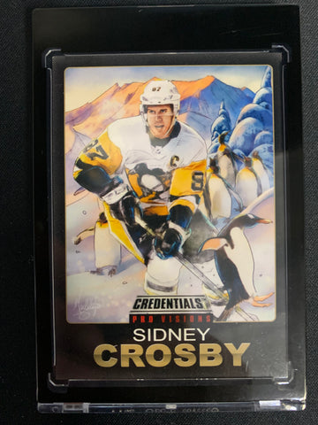 2021-22 UPPER DECK CREDENTIALS HOCKEY #1 OF 10 PITTSBURGH PENGUINS - SIDNEY CROSBY PRO VISION SSP INSERT