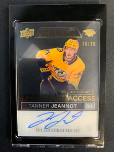 2021-22 UPPER DECK CREDENTIALS HOCKEY #DTA-TJ NASHVILLE PREDATORS - TANNER JEANNOT DEBUT TICKET ACCESS GOLD ROOKIE AUTO #'D 36/99