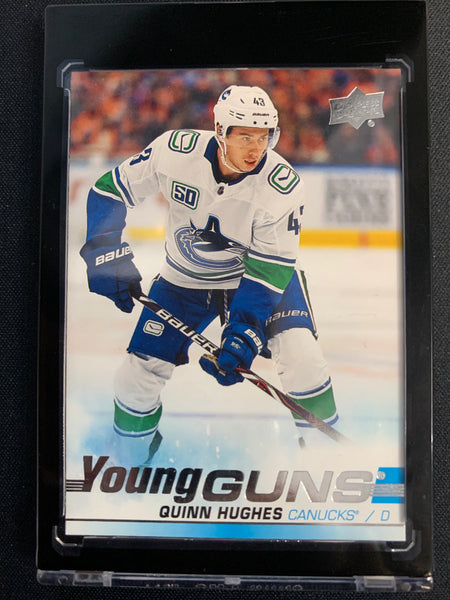 2019-20 UPPER DECK HOCKEY #249 VANCOUVER CANUCKS - QUINN HUGHES YOUNG GUNS ROOKIE CARD