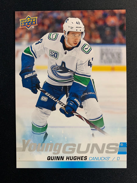 2019-20 UPPER DECK HOCKEY #249 VANCOUVER CANUCKS - QUINN HUGHES JUMBO YOUNG GUNS ROOKIE CARD