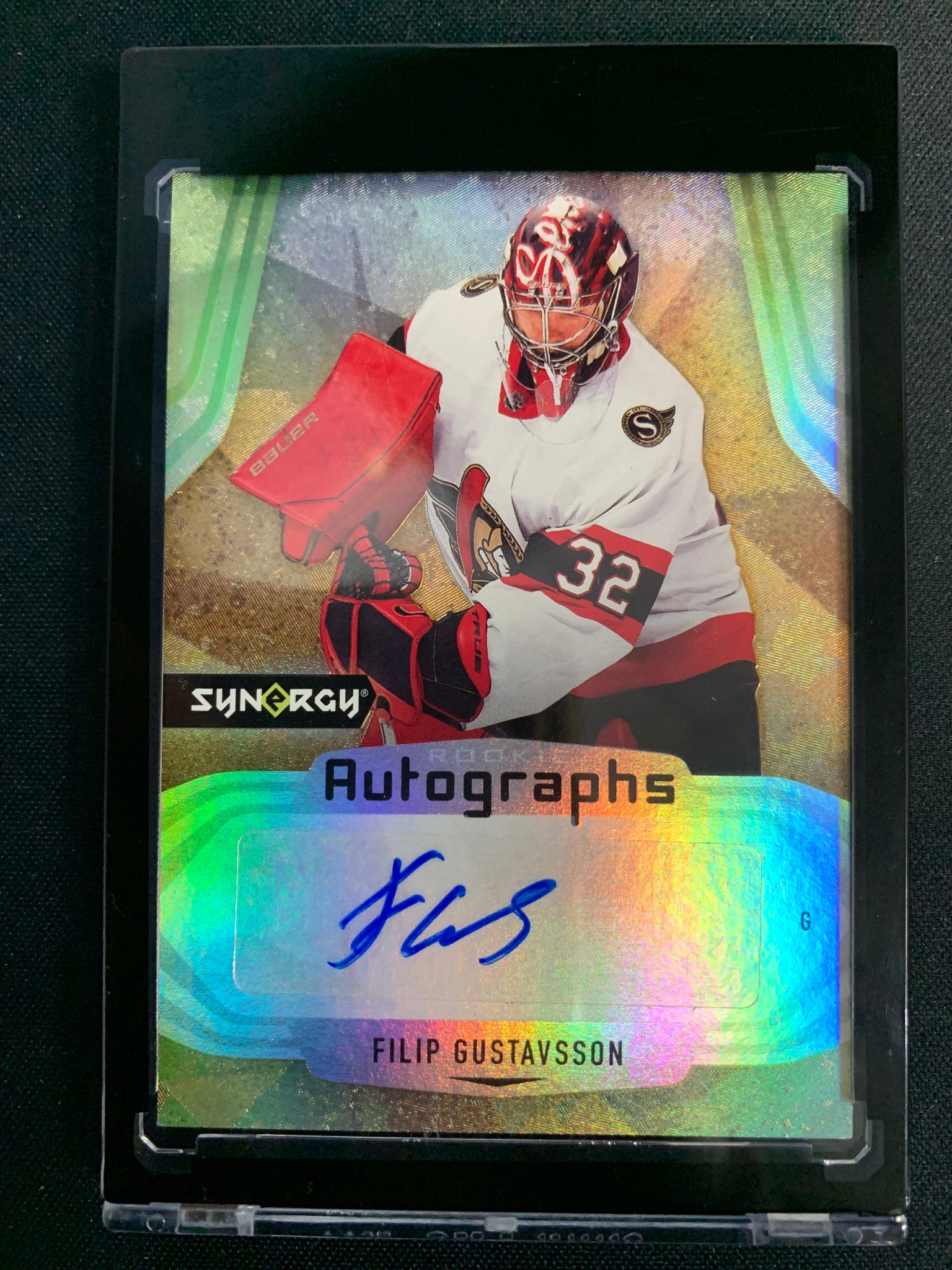 2021-22 UPPER DECK SYNERGY HOCKEY #AR-FG OTTAWA SENATORS - FILIP GUSTAVSSON SYNERGY ROOKIE AUTOGRAPH