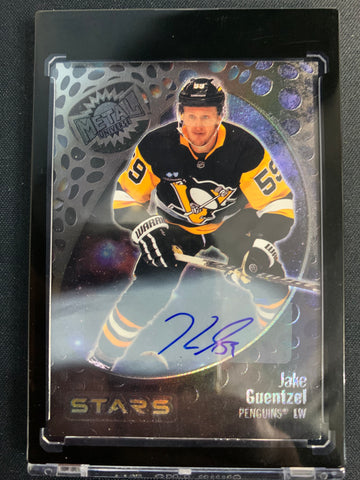 2022-23 UD SKYBOX METAL HOCKEY #122 PITTSBURGH PENGUINS - JAKE GUENTZEL STARS INSERT AUTOGRAPH