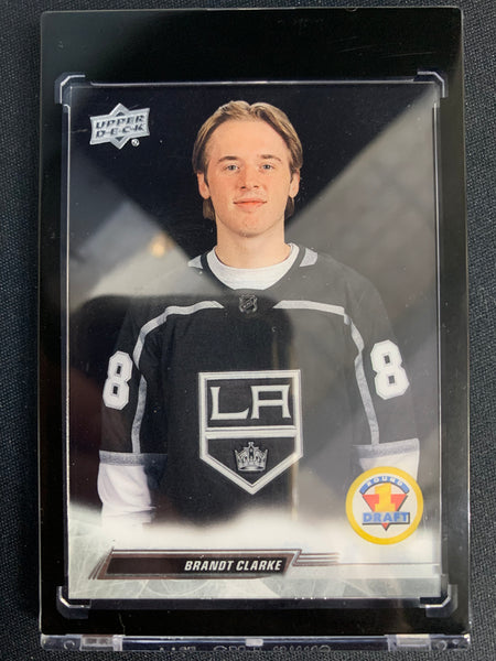 2022-23 UPPER DECK EXT HOCKEY #733 LOS ANGELES KINGS -BRANDT CLARKE ROUND 1 DRAFT CLEAR CUT ROOKIE