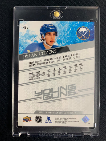 2020-21 UPPER DECK HOCKEY #495 BUFFALO SABRES - DYLAN COZENS YOUNG GUNS ROOKIE