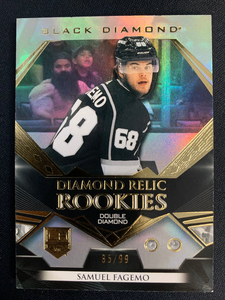 2022-23 UD BLACK DIAMOND HOCKEY #BDR-SF LOS ANGELES KINGS - SAMUEL FAGEMO DOUBLE DIAMOND RELIC ROOKIE #'D 85/99