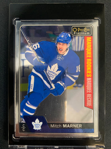 2016-17 UPPER DECK OPC PLATINUM HOCKEY #180 TORONTO MAPLE LEAFS - MITCH MARNER MARQUEE ROOKIE CARD