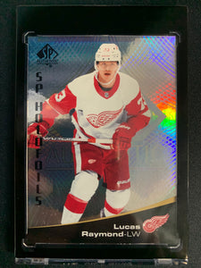 2021-22 UD SP AUTHENTIC HOCKEY #HF-16 DETROIT RED WINGS - LUCAS RAYMOND SP HOLOFOILS ROOKIE CARD