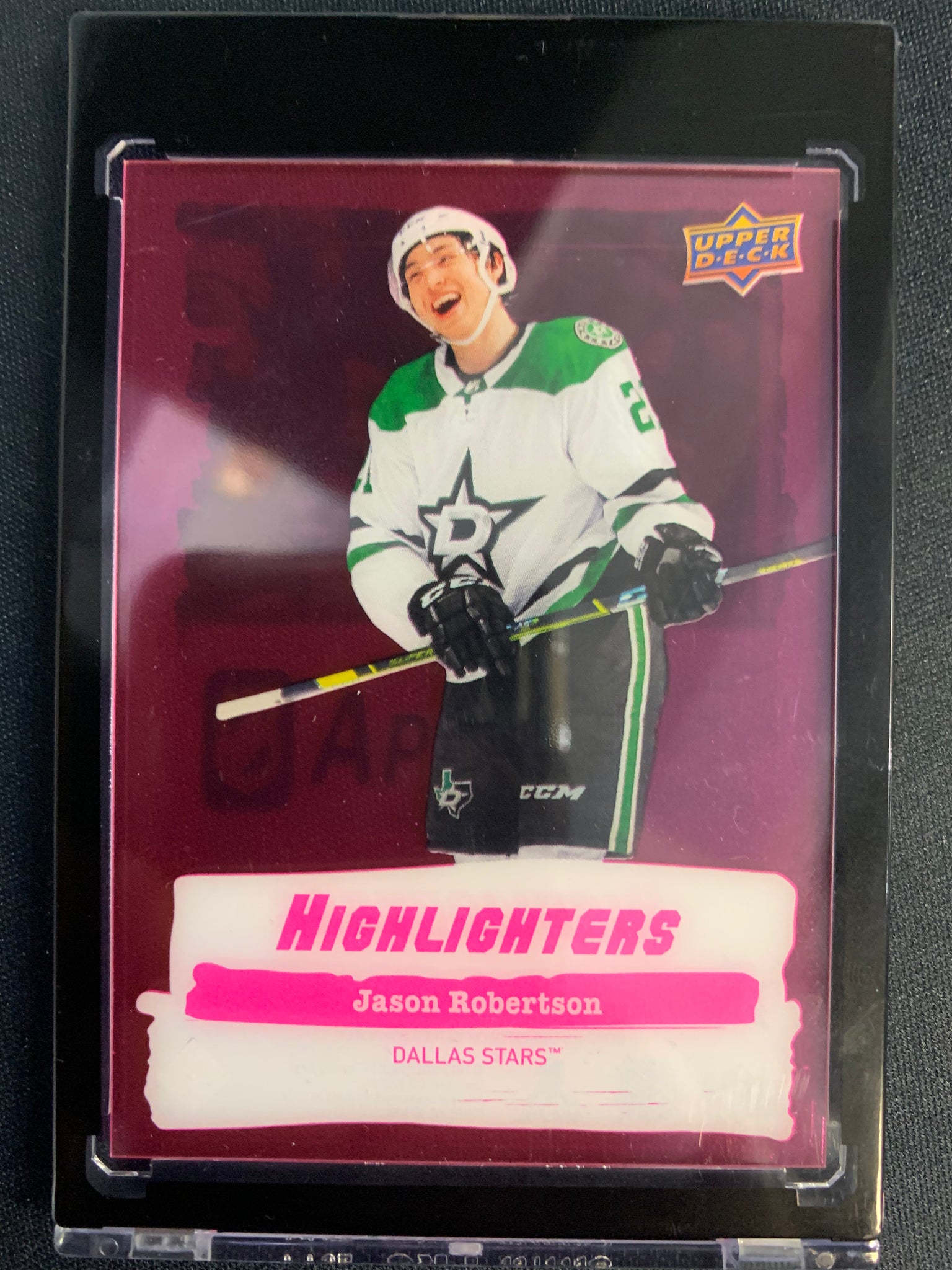 2022-23 UPPER DECK S2 HOCKEY #HL-4 DALLAS STARS - JASON ROBERTSON SSP PINK HIGHLIGHTERS INSERT