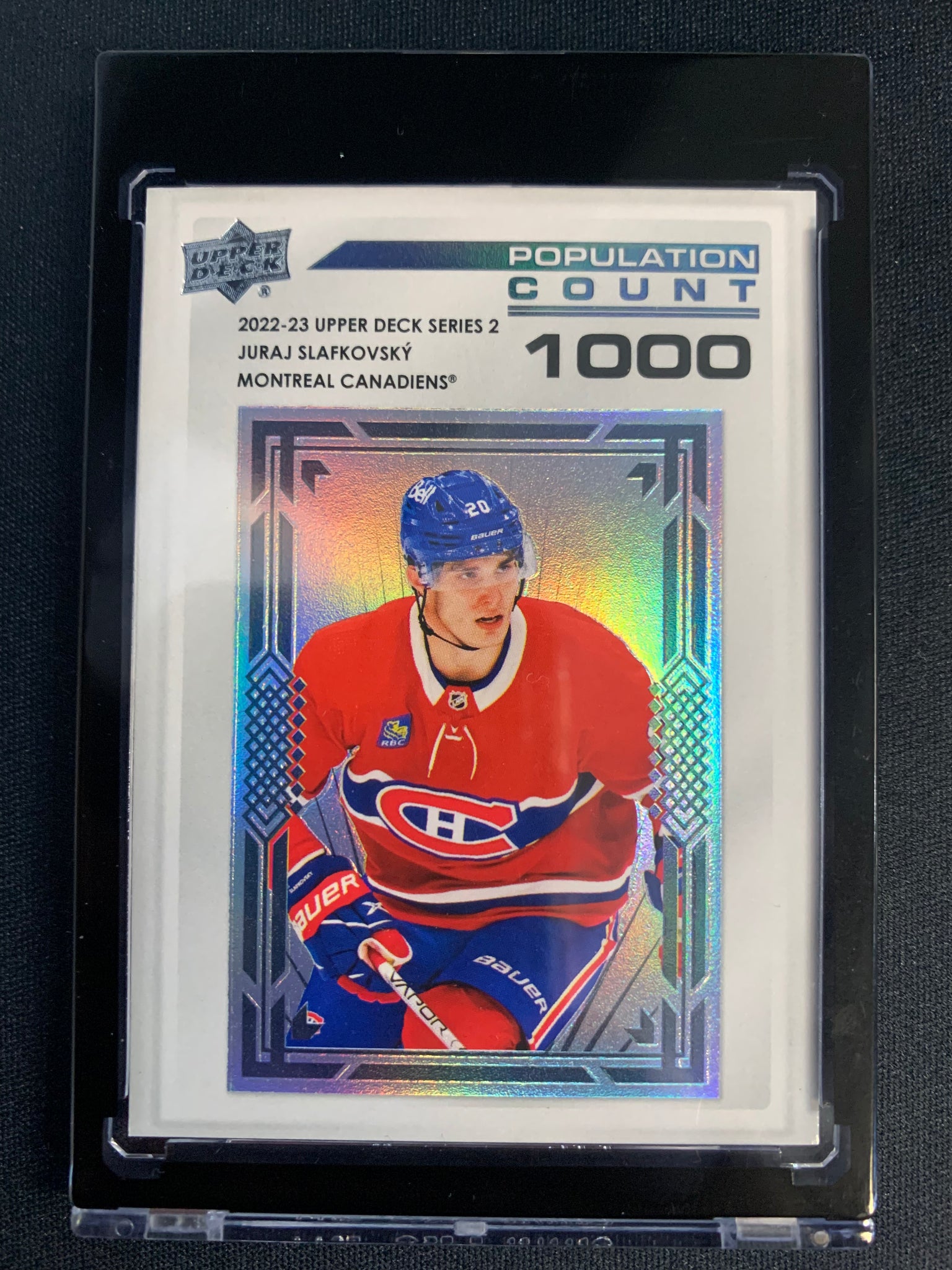 2022-23 UPPER DECK S2 HOCKEY #PC-53 MONTREAL CANADIENS  -JURAJ SLAFKOVSKY POPULATION COUNT 1000