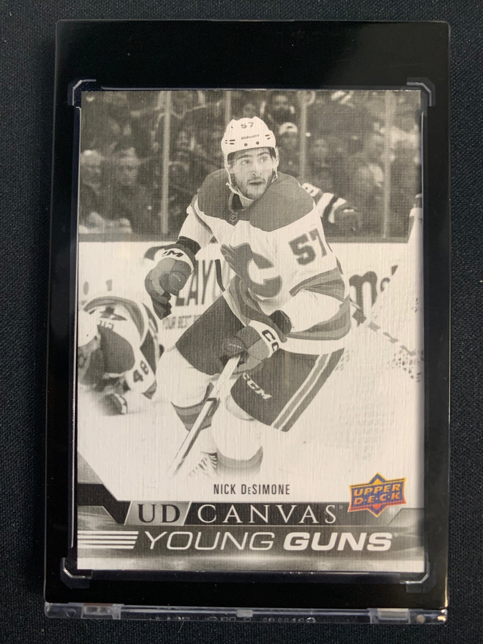 2022-23 UPPER DECK EXT HOCKEY #C361 CALGARY FLAMES - NICK DESIMONE YOUNG GUNS CANVAS BLACK