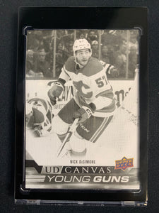 2022-23 UPPER DECK EXT HOCKEY #C361 CALGARY FLAMES - NICK DESIMONE YOUNG GUNS CANVAS BLACK