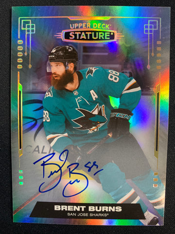 2021-22 UPPER DECK STATURE HOCKEY #90 SAN JOSE - BRENT BURNS AUTOGRAPH