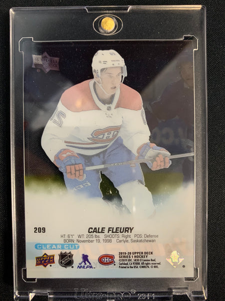 2019-20 UPPER DECK SERIES 1 HOCKEY #209 MONTREAL CANADIENS - CALE FLEURY CLEAR CUT YOUNG GUNS ROOKIE CARD