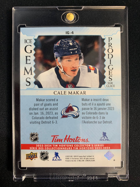 2023-24 TIM HORTONS COLLECTION #IG-4 - CALE MAKAR ICE GEMS SSP INSERT