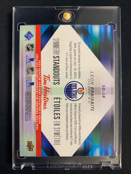 2023-24 TIM HORTONS COLLECTION #3D-18 - LEON DRAISAITL SYMMETRY STANDOUTS SP INSERT