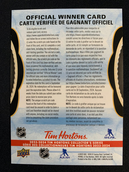 2023-24 TIM HORTONS COLLECTION - WILLIAM NYLANDER NHL JERSEY RELICS REDEMPTION