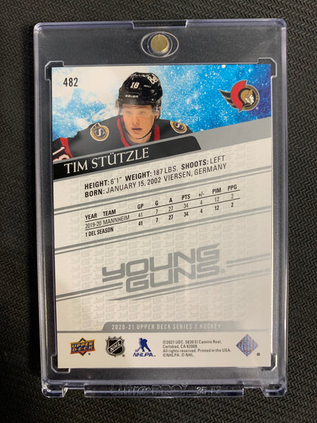 2020-21 UPPER DECK HOCKEY #482 OTTAWA SENATORS - TIM STUTZLE YOUNG GUNS ROOKIE