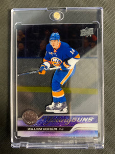 2023-24 UPPER DECK SERIES 1 HOCKEY #206 NEW YORK ISLANDERS - WILLIAM DUFOUR YOUNG GUNS CLEAR CUT ROOKIE