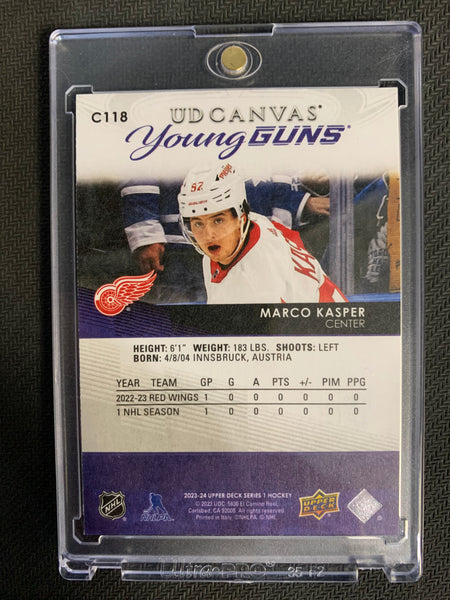 2023-24 UPPER DECK SERIES 1 HOCKEY #C118 DETROIT RED WINGS - MARCO KASPER YOUNG GUNS CANVAS ROOKIE