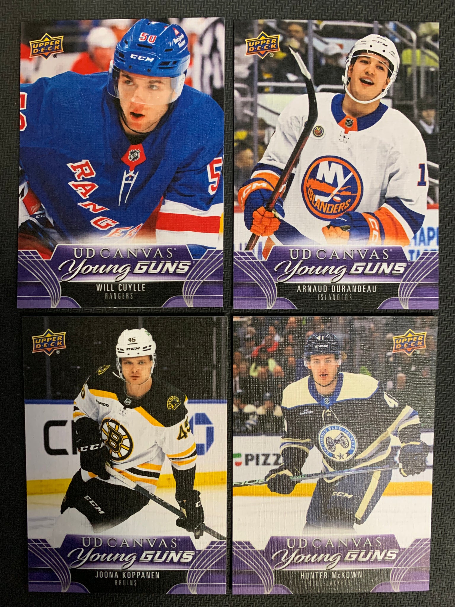 2023-24 UPPER DECK SERIES 1 HOCKEY - CANVAS YOUNG GUNS ROOKIE LOT OF 4