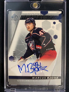 2022-23 UD SP AUTHENTIC HOCKEY #173 COLUMBUS BLUEJACKETS  - MARCUS BJORK FUTURE WATCH AUTO ROOKIE 080/999