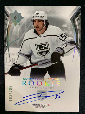 2021-22 UPPER DECK ULTIMATE HOCKEY #162 LOS ANGELES KINGS  - SEAN DURZI ULTIMATE ROOKIE AUTOGRAPH 103/299