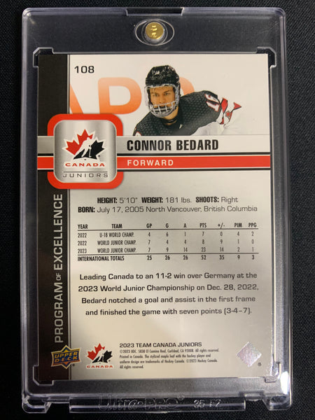 2023 UPPER DECK TEAM CANADA JUNIORS HOCKEY #108 - CONNOR BEDARD PROGRAM OF EXCELLENCE