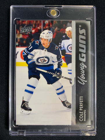 2021-22 UPPER DECK S2 HOCKEY #466 WINNIPEG JETS - COLE PERFETTI YOUNG GUNS ROOKIE CARD