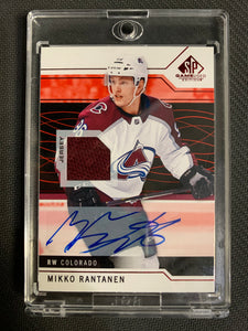 2018-19 UPPER DECK SP GAME USED HOCKEY #7 COLORADO AVALANCHE - MIKKO RANTANEN GAME USED MEMORABILIA AUTO