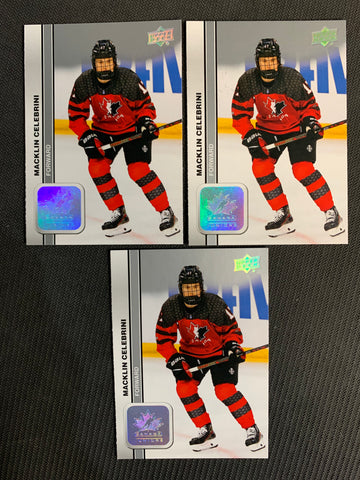 2023 UPPER DECK TEAM CANADA JUNIORS HOCKEY #26 - MACKLIN CELEBRINI LOT OF 3